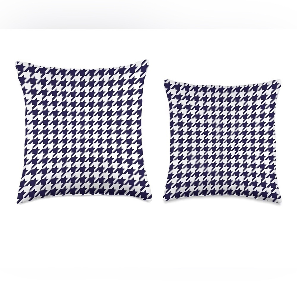 NEW2 Houndstooth Pattern 
16x16Navy&White 
Classic Throw Pillow Covers